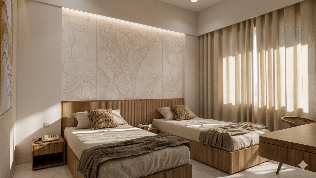 Swastik Resort Twin Luxury Bed Setup